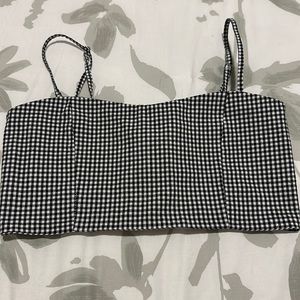 Black & White Checkered Crop Top